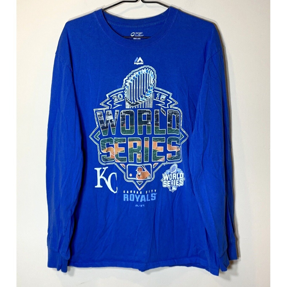 Kansas City Royals T-Shirt Mens Large Blue World Series 2015 Majestic
